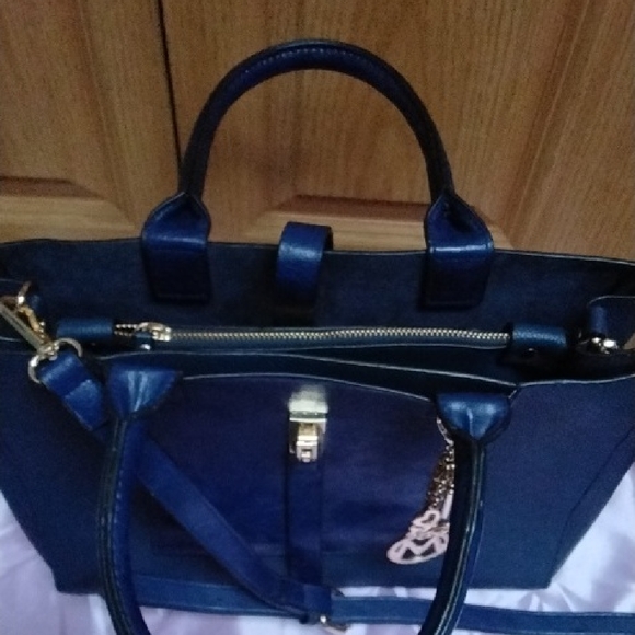 Mia K Collection Navy Blue Handbag and Wallet Set - Picture 13 of 13